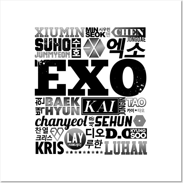 EXO FONT COLLAGE Wall Art by skeletonvenus